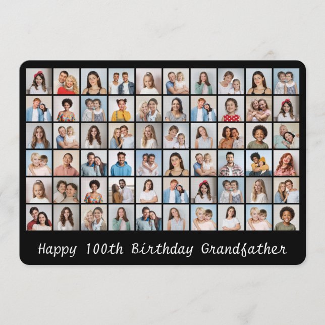 Carte d'anniversaire de 60 photos collage Ajoutez  (Devant)