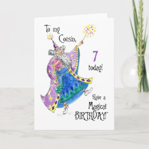 Carte d'anniversaire de 7 ans pour un cousin magic