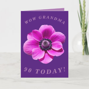Carte d'anniversaire de 90e anniversaire brillante