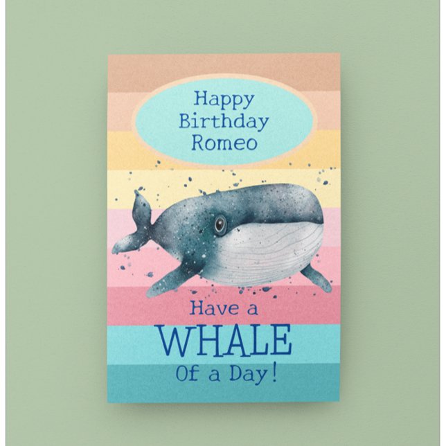 Carte d'anniversaire de baleines pour enfants (Créateur téléchargé)