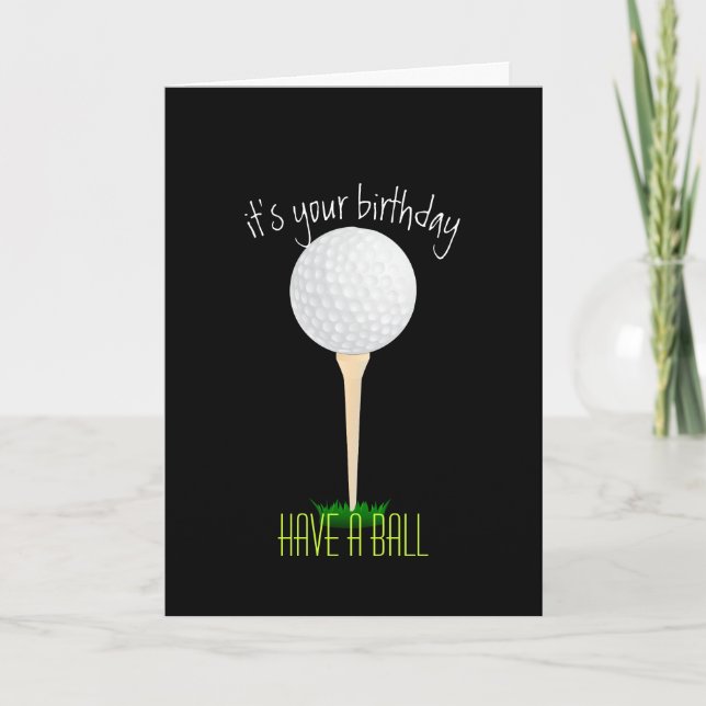 carte d'anniversaire de balle de golf pour golfeur (Devant)