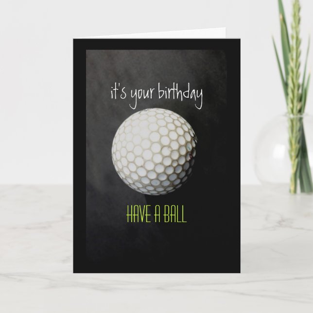 carte d'anniversaire de balle de golf pour golfeur (Devant)