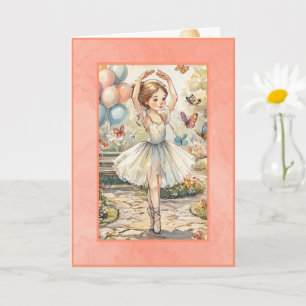 Carte d'anniversaire de ballerine à télécharger nu