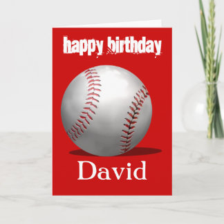 Carte d'anniversaire de baseball rouge