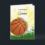 Carte d'anniversaire de basket-ball Grandson<br><div class="desc">Donnez à votre petit-fils amoureux du basket-ball une carte de baseball et de batte avec un thème explosif de basket-ball! Un basket et une batte avec les mots "À un petit-fils merveilleux".</div>