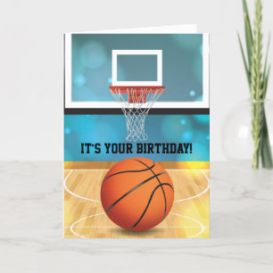 Carte d'anniversaire de basketball et conception d