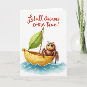 Carte d'anniversaire de bateau fantaisiste