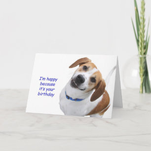 Carte d'anniversaire de beagle par le foyer pour