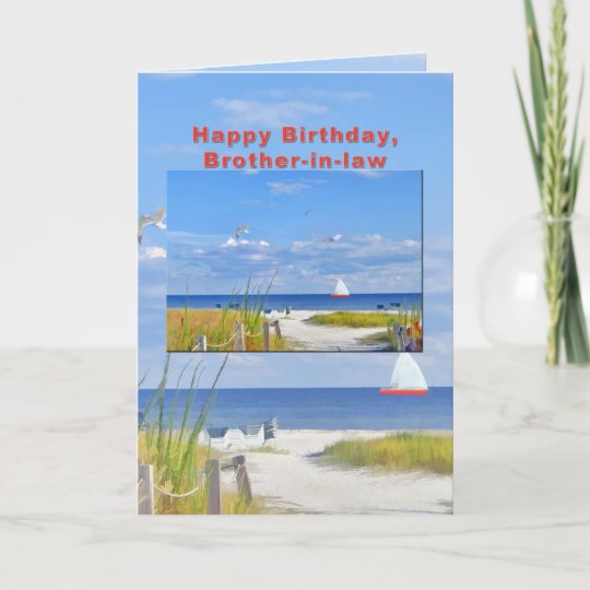 Carte D Anniversaire De Beau Frere De Plage Et Zazzle Fr