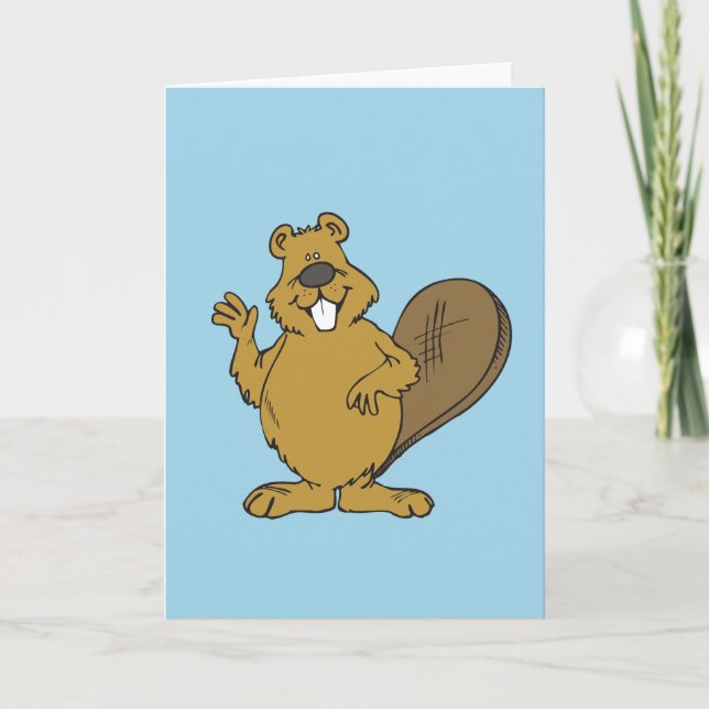 CARTE D'ANNIVERSAIRE DE BEAVER BEAVER AMUSANTE (Devant)