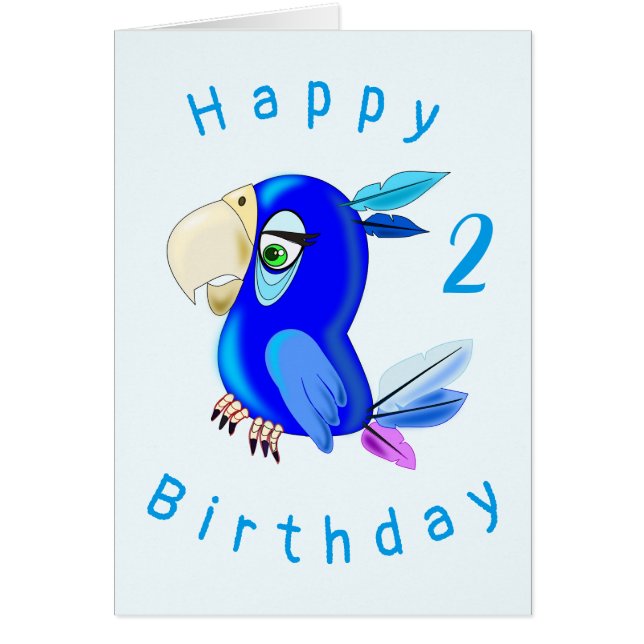 Carte d'anniversaire de bébé Petit perroquet bleu  (Devant)