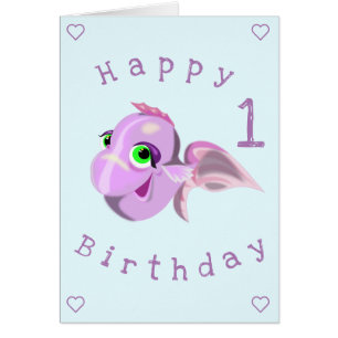 Carte d'anniversaire de bébé Poisson heureux - Per