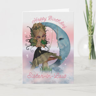 Carte d'anniversaire de belle-soeur avec lune joli