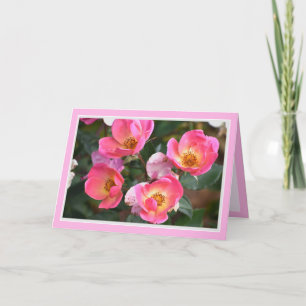 Carte d'anniversaire de belles fleurs roses