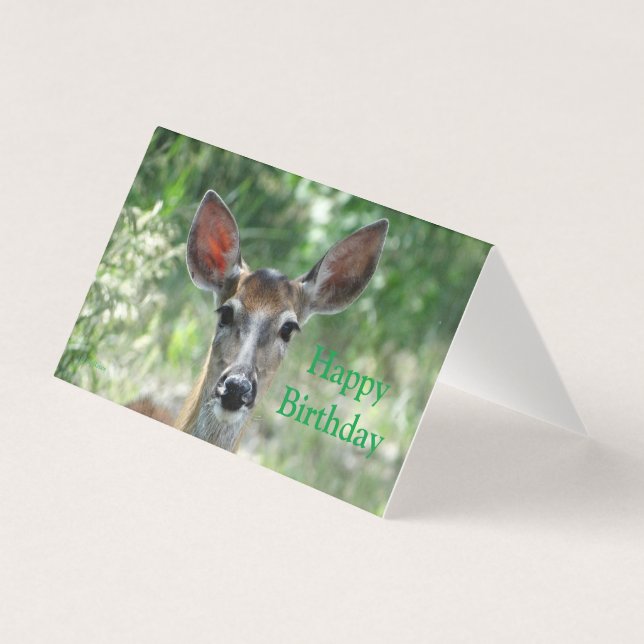 Carte d'anniversaire de biche de cerf de Virginie  (Front)