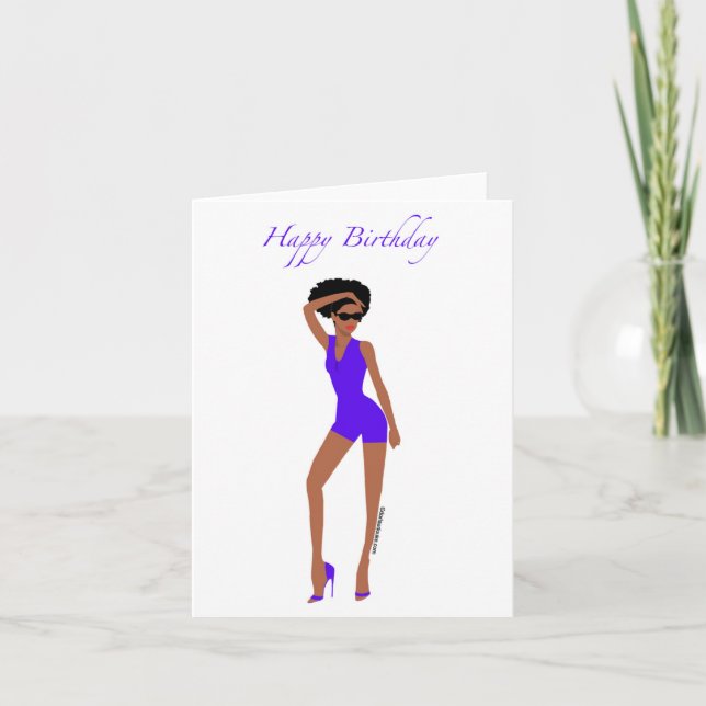Carte d'anniversaire de Black Woman (Devant)