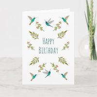 Carte d'anniversaire de Boho Hummingbird