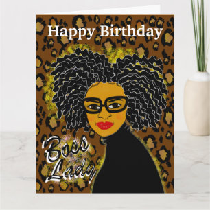 Carte d'anniversaire de Boss Lady African American