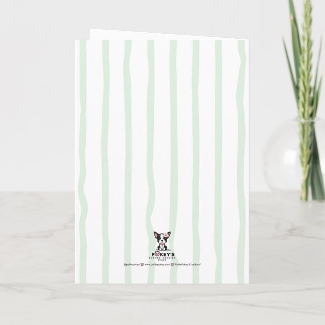 Carte d'anniversaire de Boston Terrier (Dos)