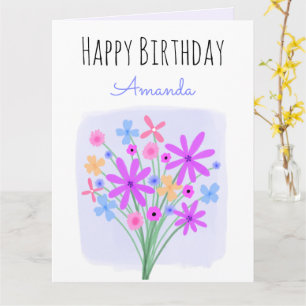 Carte d'anniversaire de Bouquet Floral sucré
