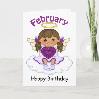 Carte d'anniversaire de brune d'ange de pierre