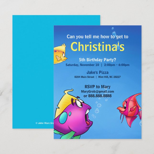 Carte d'anniversaire de Bubble (Devant / Derrière)