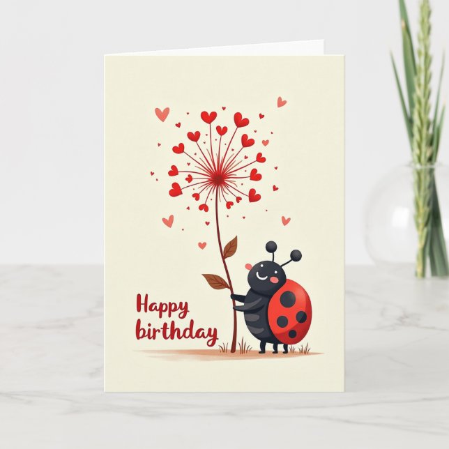 Carte d'anniversaire de bug fantaisiste (Devant)