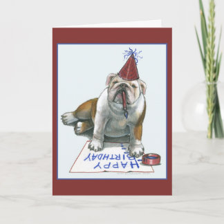Carte d'anniversaire de Bull Dog