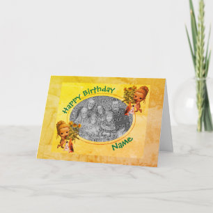 Carte d'Anniversaire de cadre photo pour fille et