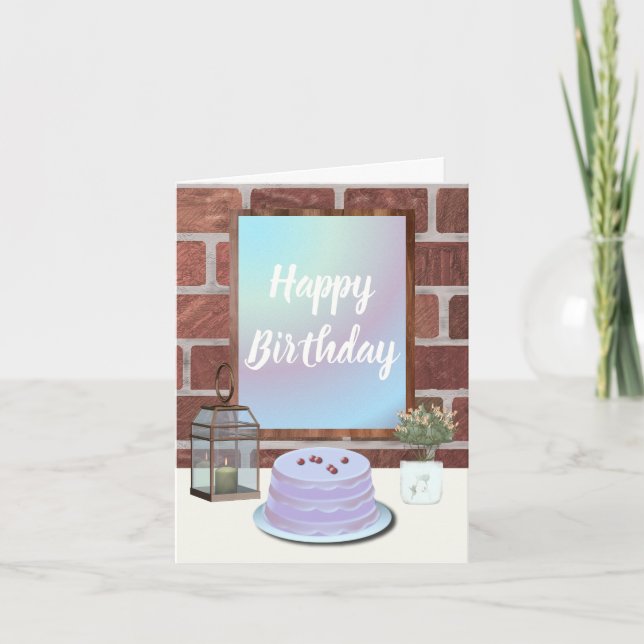 Carte d'anniversaire de café ou restaurant cosy (Devant)
