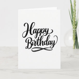 Carte d'anniversaire de calligraphie classique