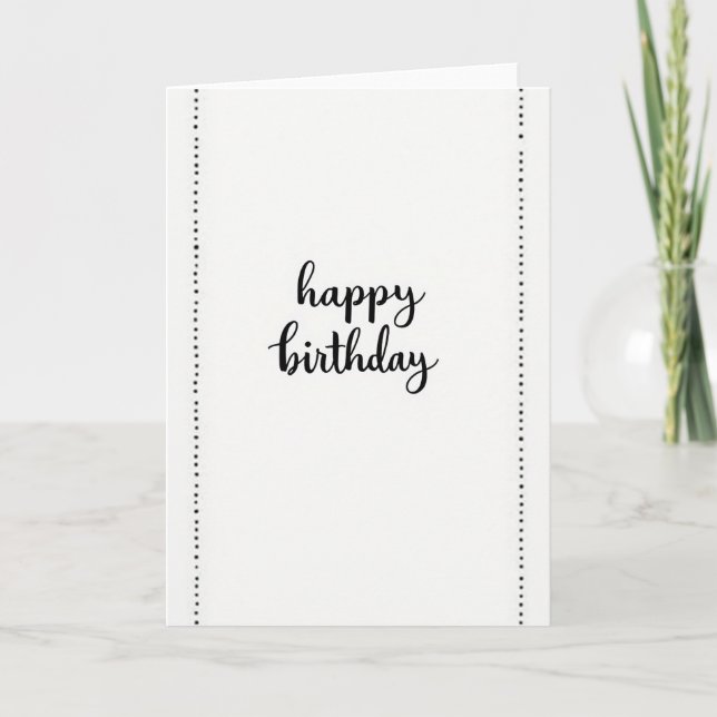 Carte d'anniversaire de calligraphie pointillée (Devant)
