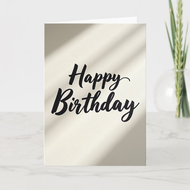 Carte d'anniversaire de calligraphie raffinée (Devant)