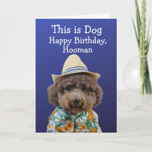 Carte d'anniversaire de caniche de jouets amusant