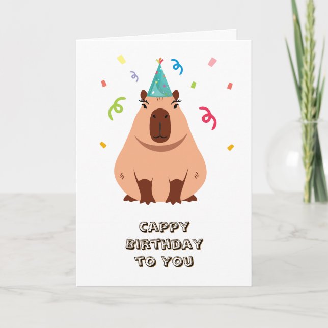 Carte d'anniversaire de capybara mignon (Devant)