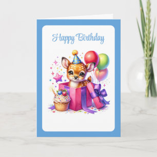 Carte d'anniversaire de cerf