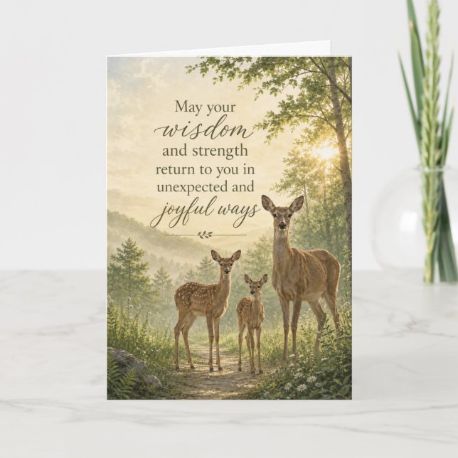 Carte d'anniversaire de cerf de Retour de Sagesse  (Devant)