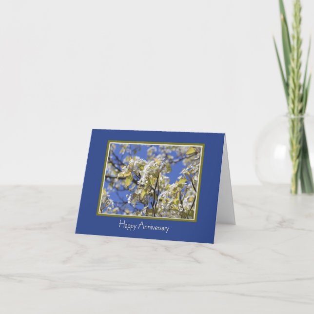 Carte d'anniversaire de cerisiers en fleurs (Devant)