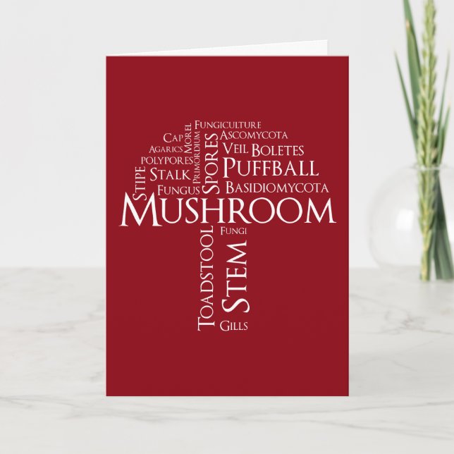 Carte d'anniversaire de champignons Word (texte bl (Devant)