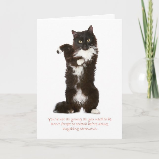 Carte d'anniversaire de chat amusant (Devant)