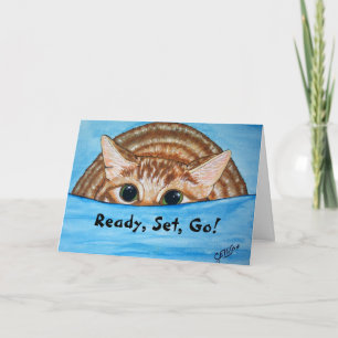 Carte d'anniversaire de chat amusant