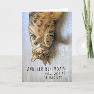 Carte d'anniversaire de chat amusant