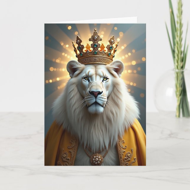 Carte d'anniversaire de chat couronné (Devant)