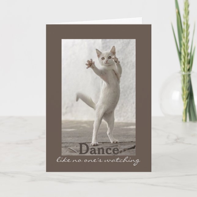 Carte d'anniversaire de chat de danse (Devant)