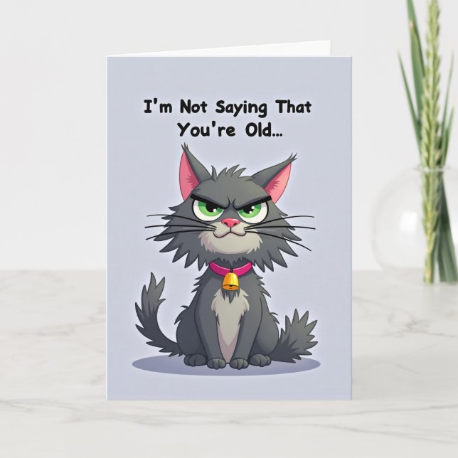 Carte d'anniversaire de chat de dessin animé (Devant)