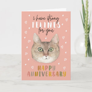 Carte d'anniversaire de chat drôle Forts félins po