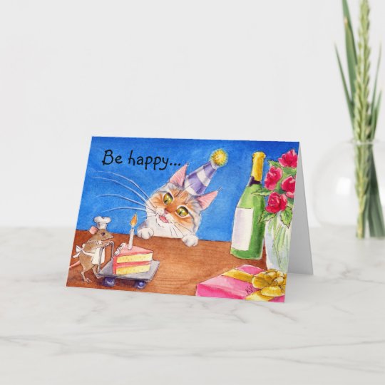 Carte D Anniversaire De Chat Et De Souris Zazzle Fr