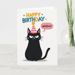 Carte d'anniversaire de chat indifférent
