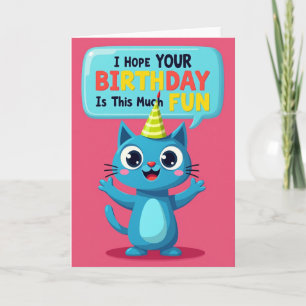 Carte d'anniversaire de chat joyeuse