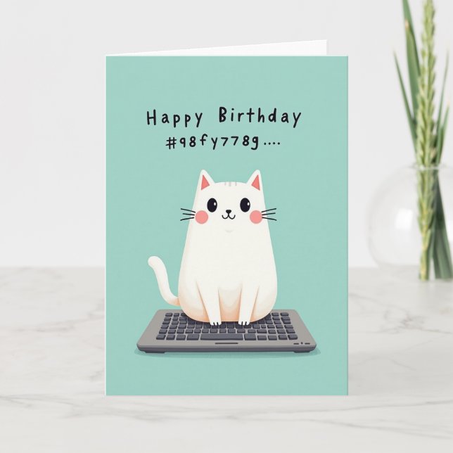 Carte d'anniversaire de chat mignon (Devant)